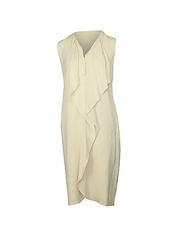 Ralph Lauren Ralph Lauren Collection Chantel Ruffle Front Cocktail Dress in Ivory Silk (view 1)