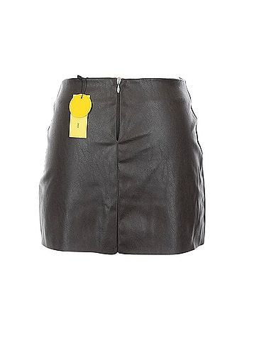 One mini skirt Faux Leather Skirt (view 2)