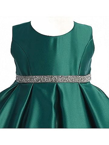 Sweet Kids Girl's Pleated Satin Special Occasion Dress (view 2)