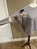 braeda horan Floral Gray Casual Sweaters Size M - photo 5