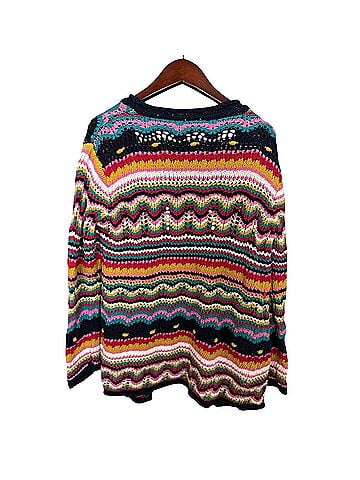 Boston Proper Boston Proper Multicolor Knit Crochet Open Cardigan  Jacket (view 2)