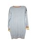 Maeve Chevron-herringbone Blue Teal Yellow Wool Dress Size M - photo 2