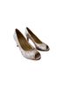 Stuart Weitzman 100% Leather Animal Print Snake Print Multi Color Gray Tan Heels Size 7 1/2 - photo 2