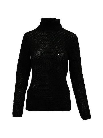 Diane von Furstenberg Diane Von Furstenberg Turtleneck Sweater in Black Wool (view 1)