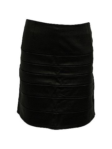 Diane von Furstenberg Diane Von Furstenberg Beverly A-Line Skirt in Black Leather (view 1)