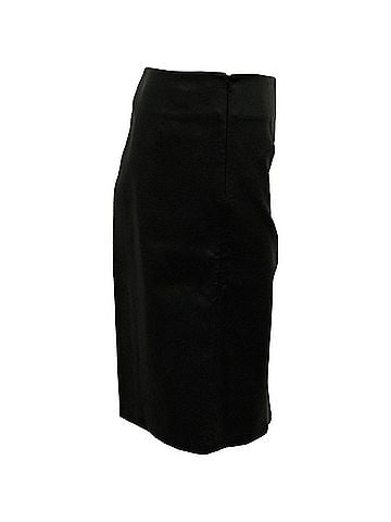 Diane von Furstenberg Diane Von Furstenberg Beverly A-Line Skirt in Black Leather (view 2)