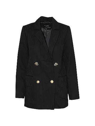 Mother of Pearl Mother of Pearl Double-Breasted Jacket in Black Organic Cotton (view 1)