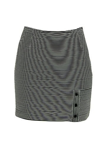 Thierry Mugler Mugler Striped Pencil Skirt in Black and White Polyamide (view 1)