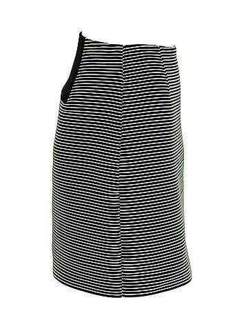 Thierry Mugler Mugler Striped Pencil Skirt in Black and White Polyamide (view 2)