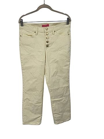 Lilly Pulitzer South Ocean High Rise Lemon Meringue Yellow Straight Leg Jean Jeans (view 1)