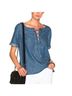 Rag & Bone 100% Cotton Solid Blue Short Sleeve Top Size S - photo 7