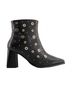 Andrea Black Women's Medium Heel Riveted Ankle Booties Size 8 - photo 1