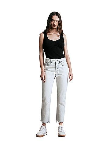 Rag & Bone Nina high waist distressed ankle cigarette Jeans (view 1)