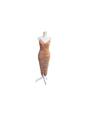 NBD Sagittarius Midi Dress in Nude 

Chic camel midi dress with ruched detailing. Spa Cocktail Dress (view 1)