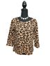 Tahari Animal Print Brown Black Long Sleeve Blouse Size M - photo 1