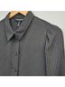 Ellen Tracy Houndstooth Black Gray Long Sleeve Button-Down Shirt Size S - photo 5