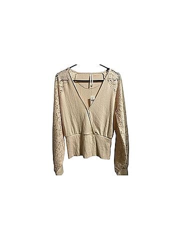 Anthropologie Lace Sleeve Lightweight Sweater Long Sleeve Blouse (view 1)