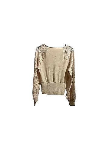 Anthropologie Lace Sleeve Lightweight Sweater Long Sleeve Blouse (view 2)