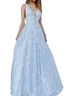 Jovani Animal Print Bow Print Damask Jacquard Marled Solid Tropical Blue Cocktail Dress Size 12 - photo 1