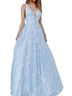 Jovani Animal Print Bow Print Damask Jacquard Marled Solid Tropical Blue Cocktail Dress Size 12 - photo 9