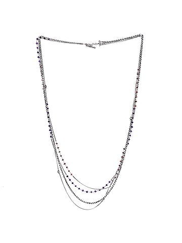 David Yurman Multistrand Starburst Station Necklace Sterling Silver with Amethysts and Garnets (view 2)