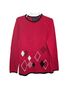 Crazy Horse Print Red Black White Pullover Sweater Size L - photo 1