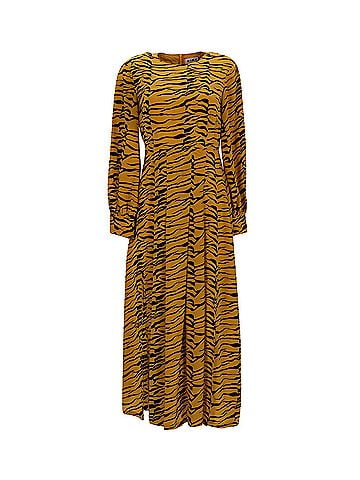 Rixo London Rixo Emma Midi Dress in Animal Print Polyester (view 1)