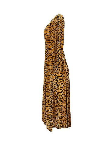Rixo London Rixo Emma Midi Dress in Animal Print Polyester (view 2)