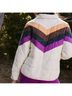 Free People Chevron-herringbone Multi Color White Purple Brown Orange Black Jacket Size S - photo 4