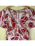 Parker Floral Red Pink Cocktail Dress Size 6 - photo 12