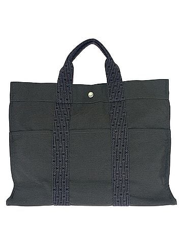 Hermès HERMES Air Line MM Gray Canvas Tote Bag with Silver Hardware, Unisex (view 1)