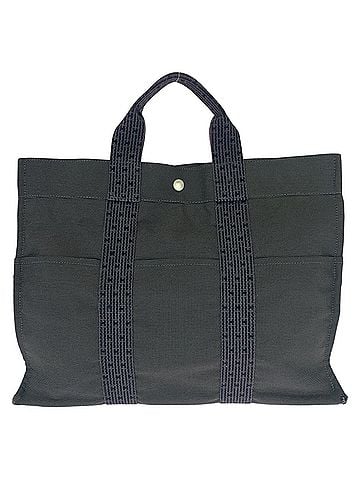 Hermès HERMES Air Line MM Gray Canvas Tote Bag with Silver Hardware, Unisex (view 2)