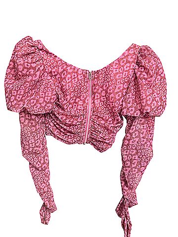 Oh Polly Leopard Long Sleeve Blouse (view 2)