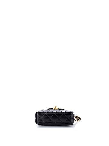 Chanel Kelly Top Handle Shopping Bag Quilted Shiny Aged Calfskin Nano (view 2)