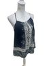 Collective Concepts 100% Poly Floral Multi Color Blue White Sleeveless Blouse Size M - photo 2