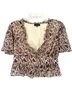 Majorelle Animal Print Multi Color Short Sleeve Blouse Size S - photo 1
