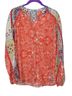 Johnny Was 100% Silk Floral Orange Multi Color Long Sleeve Button-Down Shirt Size XS - photo 1