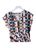 Foil Blue Brown Casual Dress Size 6 - photo 3