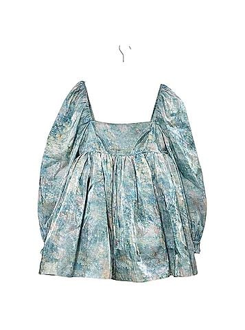 Selkie Selkie Abbot Prairie Mini Dress in Blue Size Large Cocktail Dress (view 2)