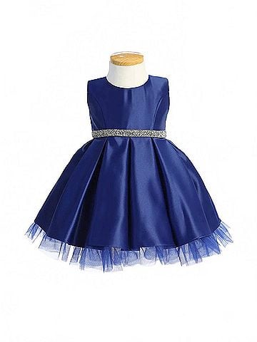 Sweet Kids Girl's Pleated Satin Special Occasion Dress (view 1)