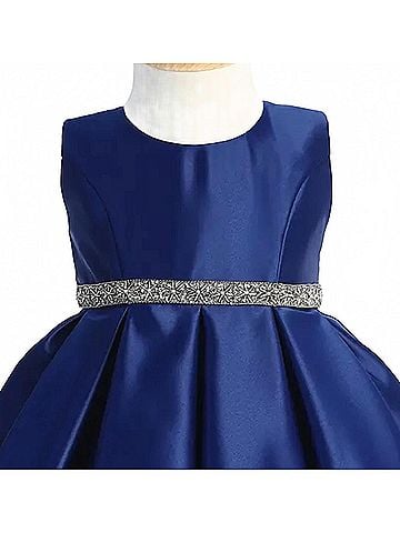 Sweet Kids Girl's Pleated Satin Special Occasion Dress (view 2)