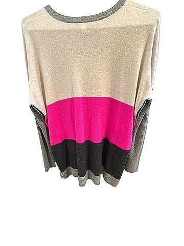 Autumn Cashmere Multicolor Side Button Colorblock Oversized Sweater Cashmere Pullover Sweater (view 2)