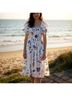 Shein Floral White Blue Multi Color Casual Dress Size S - photo 5