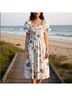 Shein Floral White Blue Multi Color Casual Dress Size S - photo 6