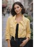 Sandro 55% Linen 45% Rayon 100% Polyester Solid Yellow Jacket Size M - photo 7