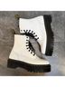 Dr. Martens 100% Leather White Black Boots Size EU 42 - photo 6