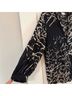 Parker Graphic Black White 3/4 Sleeve Silk Top Size L - photo 4