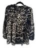Parker Graphic Black White 3/4 Sleeve Silk Top Size L - photo 2