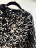 Parker Graphic Black White 3/4 Sleeve Silk Top Size L - photo 7