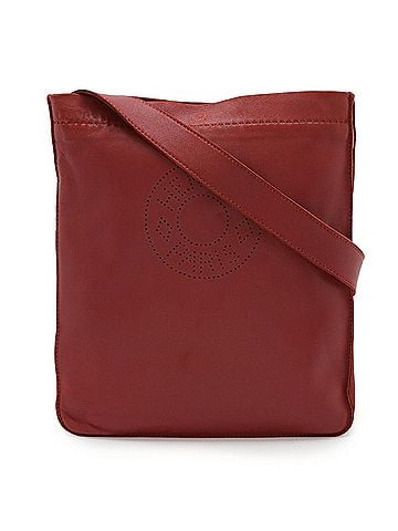 Hermès HERMES Cru de Celle Shoulder Bag Pochette Perforated Lambskin Leather Pink Red ?N Stamp (view 2)
